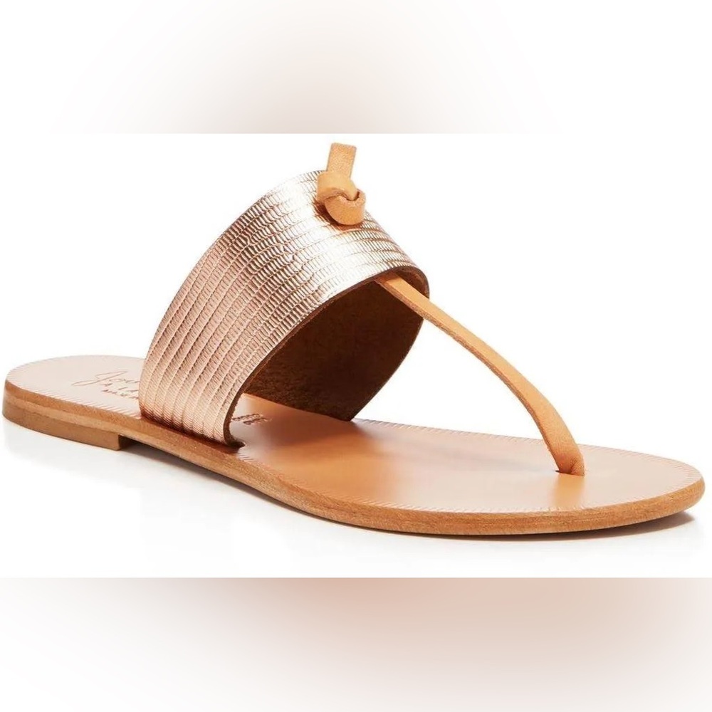 Joie a la Plage Nice Metallic Embossed Thong Sandals Size 39.5